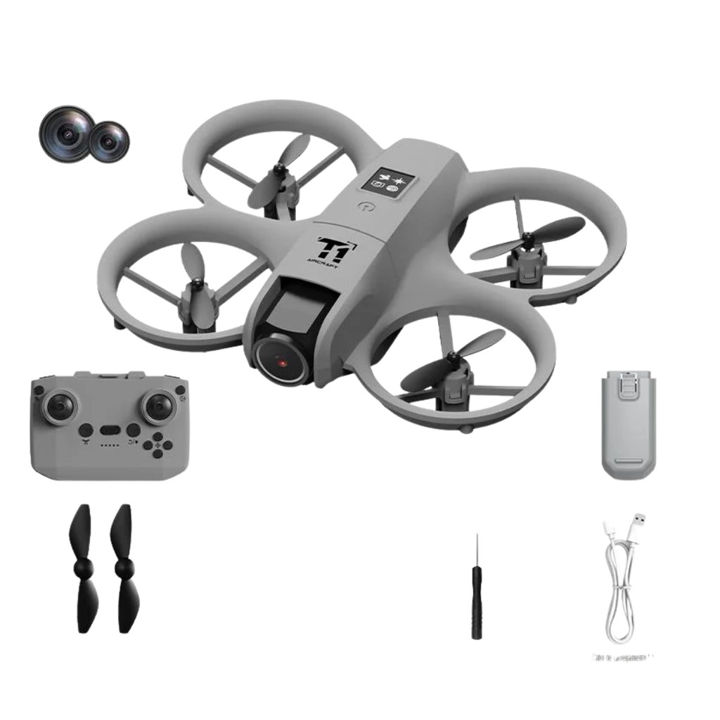 Drone T1 com Câmera HD, Wi-Fi FPV, 1 Bateria – Voo Estável e Design Dobrável
