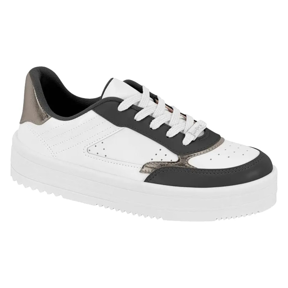 Tênis Feminino Moleca Branco Preto Grafite Conforto em Oferta na Shopee