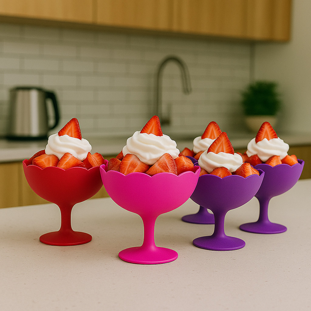 Kit com 24 Taças Plásticas para Sobremesa Organização, Resistência e Versatilidade Doce Pudim Vermelho Tifany Rosa Roxo em Oferta na Shopee