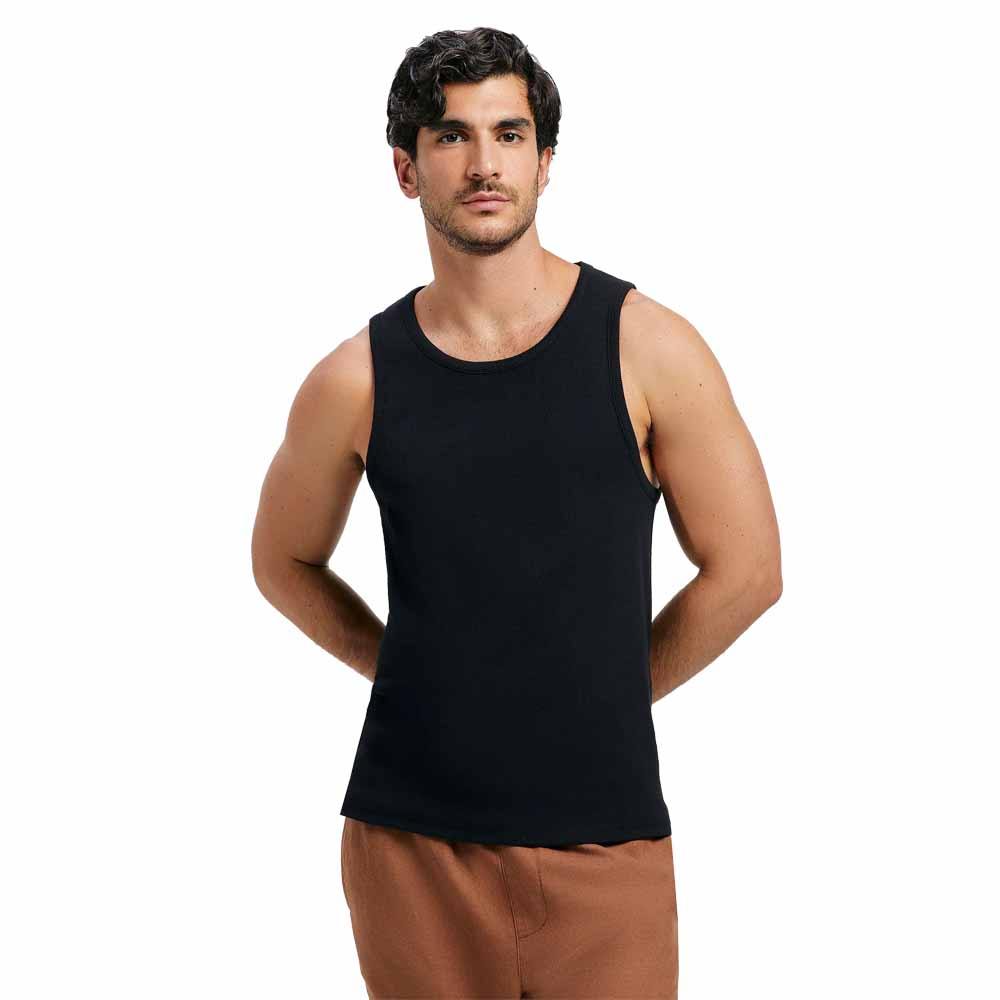 Regata Hering Masculina Regular Em Ribana Canelada Preto