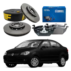 Kit Disco Pastilha Dianteiro Polo Sedan 1.6 2007 A 2011