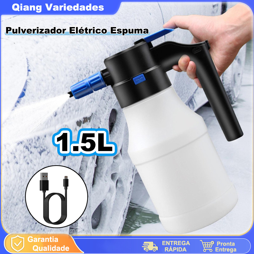 Pulverizador de Compressão Elétricol 1.5L Snow Foam Elétrico Limpeza Interna Externa Automotivo Recarregável Por USB