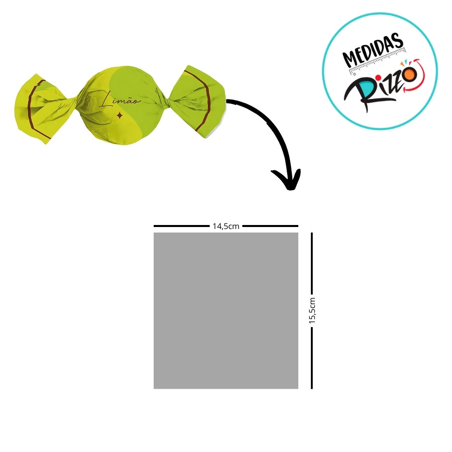 Papel Trufa 14,5x15,5cm - Limao - 100 unidades - Cromus - Rizzo