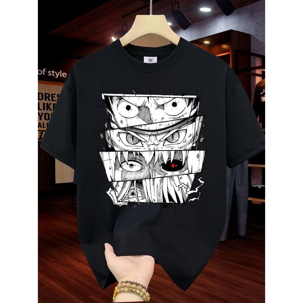 Camiseta Unissex Anime Japonês Popular Personagens Colorido Estampada Confortável Estilosa Moderna Moda