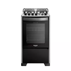 Fogão 4 Bocas Dako Magister Grill Preto Com Mesa Inox Bivolt - Preto