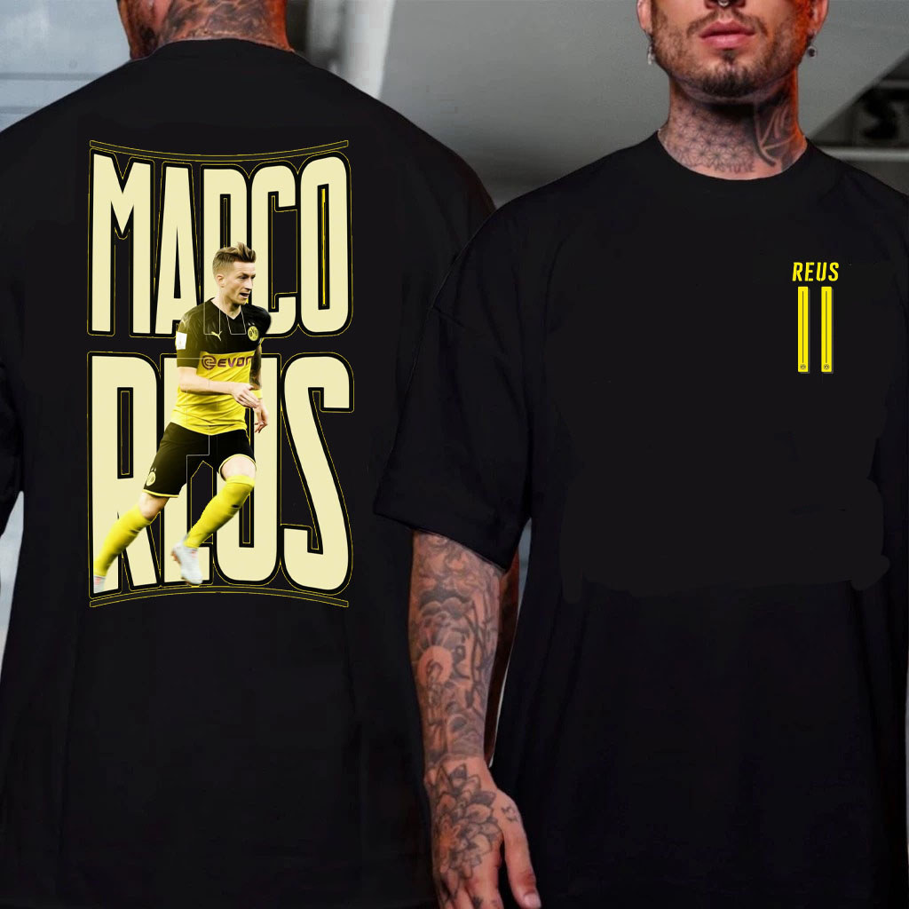 Camiseta Fã De Futebol Marco Reus 11 BVB Camiseta Basica e Oversized Unissex