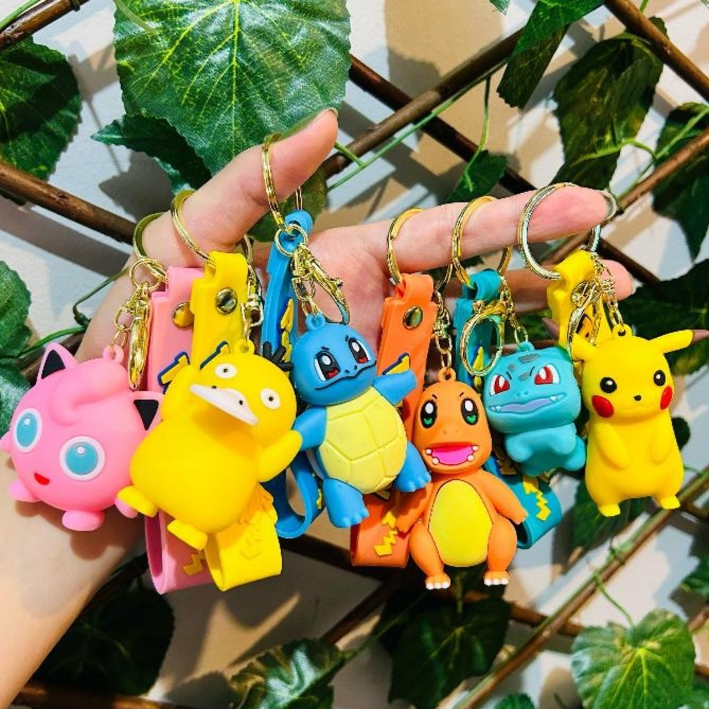 Chaveiro emborrachado 3D Anime, Animais, Monstrinhos Personagens Divertidos Fofos Colecionáveis Mochilas Bolsas e Chaves