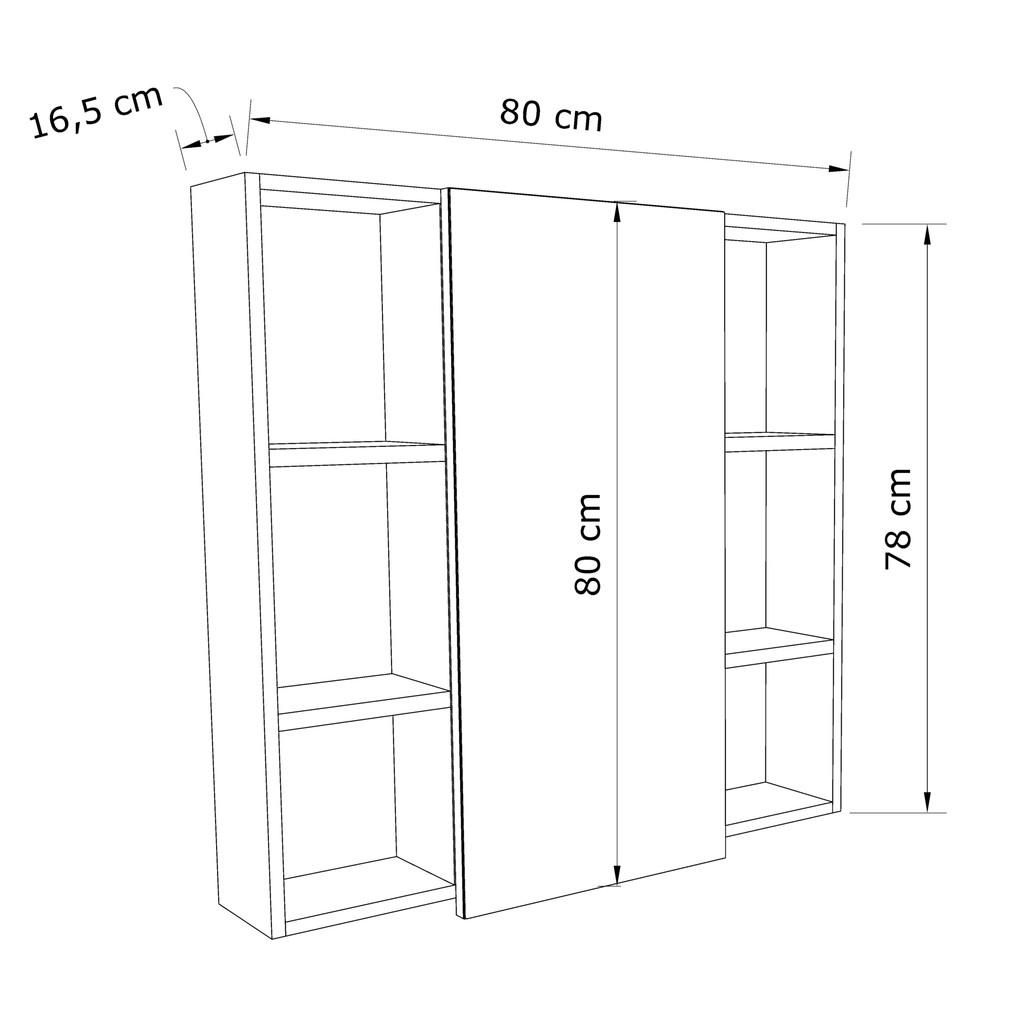ESPELHEIRA DE BANHEIRO VITTARE 80CM ESTILARE ESP5001 CARVALHO
