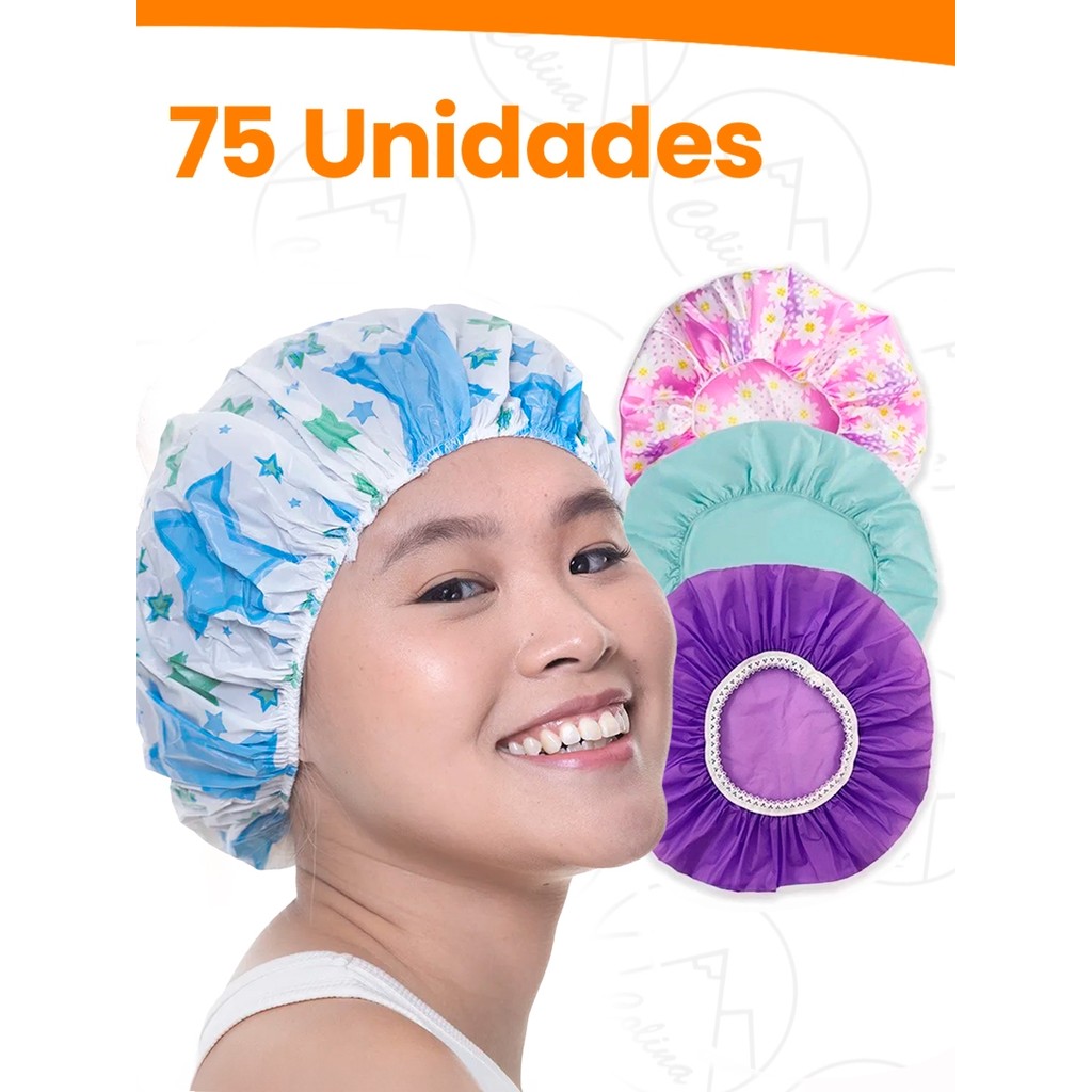 15/30/40/75 Toucas Para Banho Atacado Com Elástico Impermeável Tintura Hidratação Várias Estampas