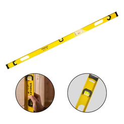 Nível de Mão Stanley Alumínio 48'' 120cm 3 Bolhas Régua Nivelador Profissional Pedreiro Construção Grande