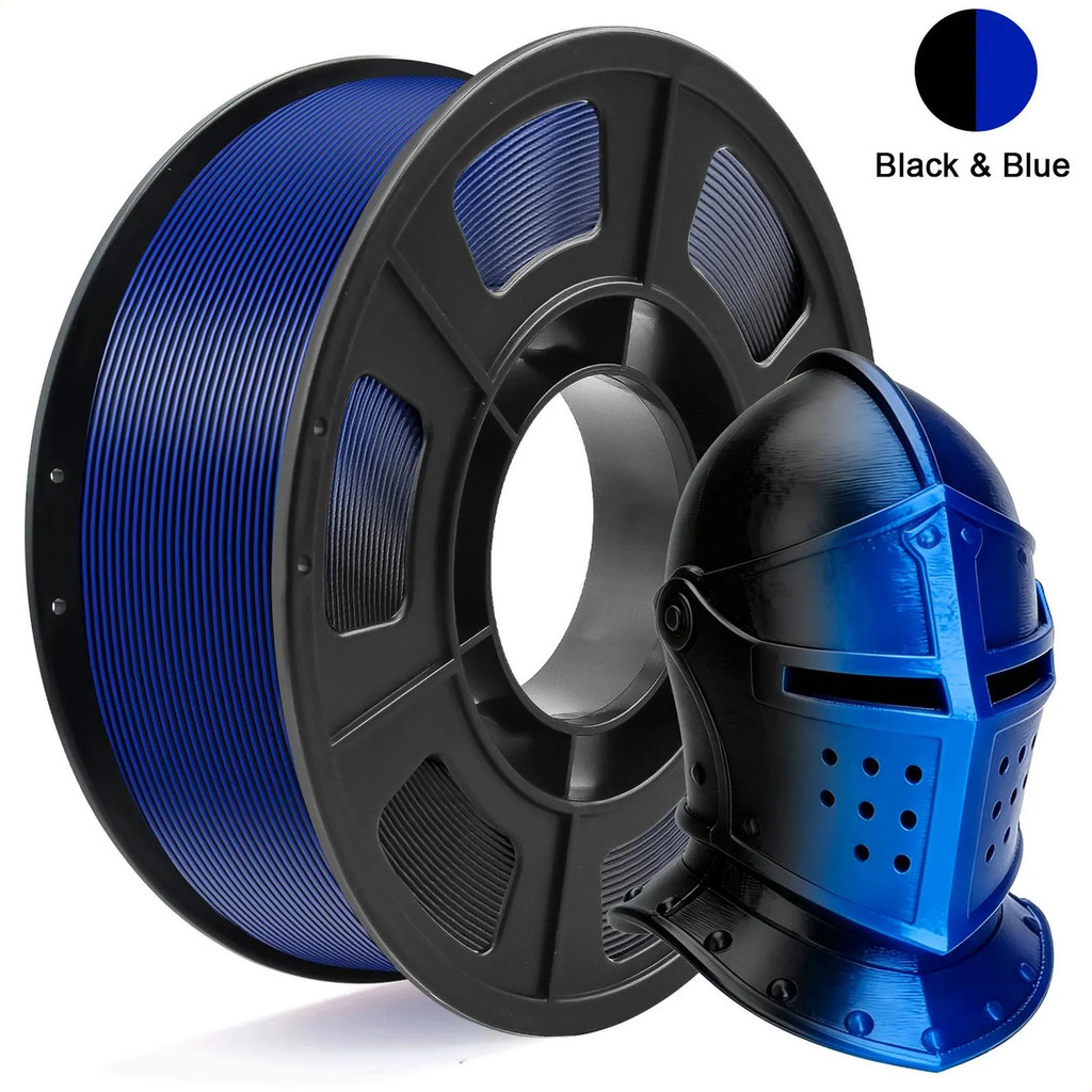 Filamento Pla Para Impressora 3D 250g 1.75 Mm De Cor Dupla Preto Azul , Adequado A Maioria Das Impressoras 3D FDM