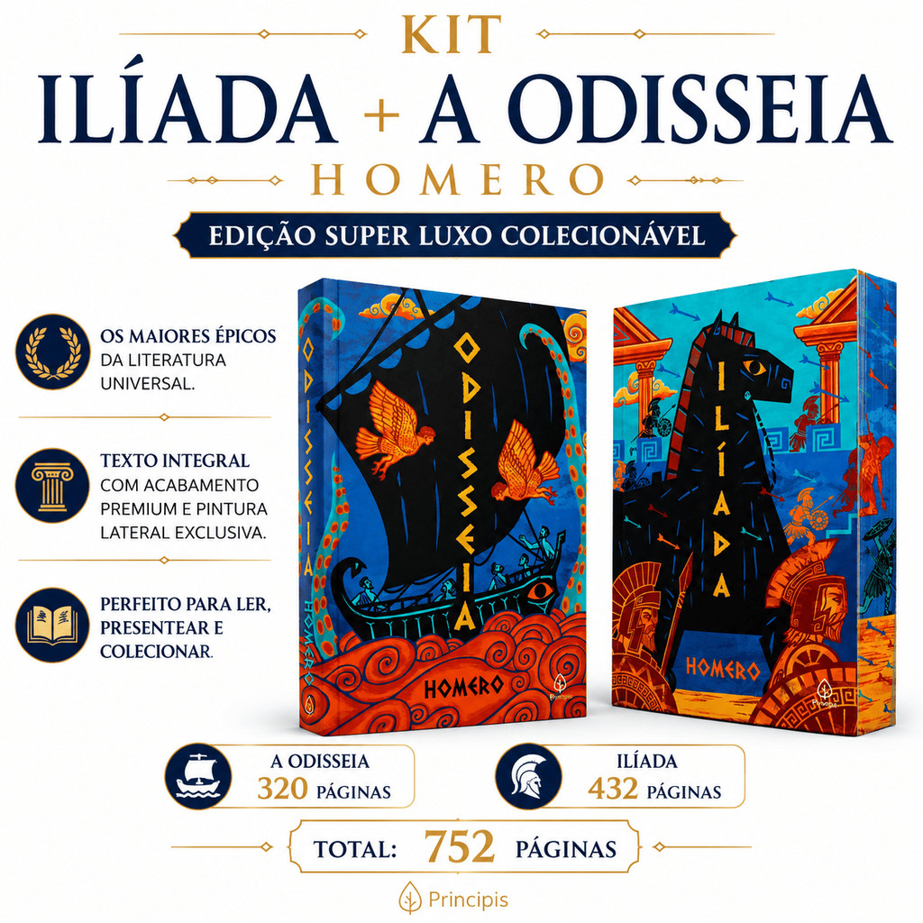 Kit Ilíada + A Odisseia | Homero | Edição Super Luxo Colecionável