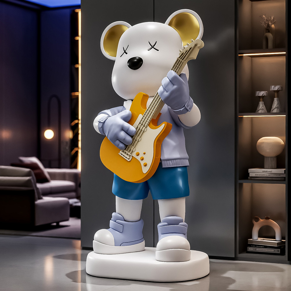 Guitarra urso violento ornamentos grande sala de estar armário TV grande piso Housewarming nova casa presentes casa move