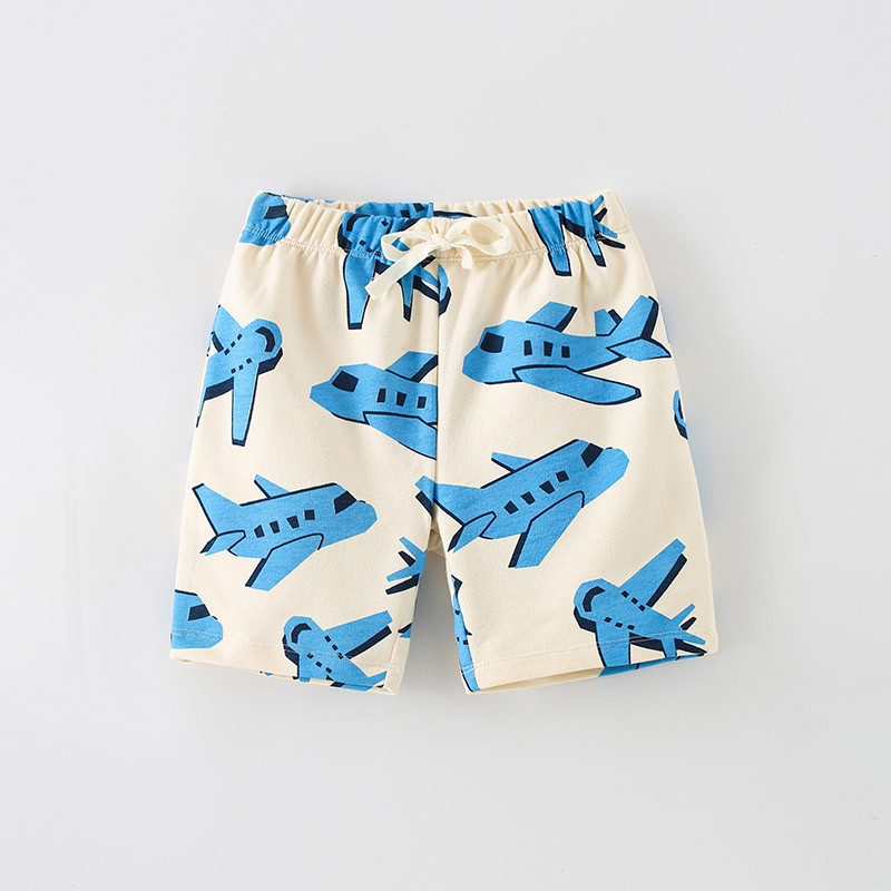 Primavera verão novo estilo meninos shorts de algodão puro crianças bebê bonito dos desenhos animados avião impresso cin