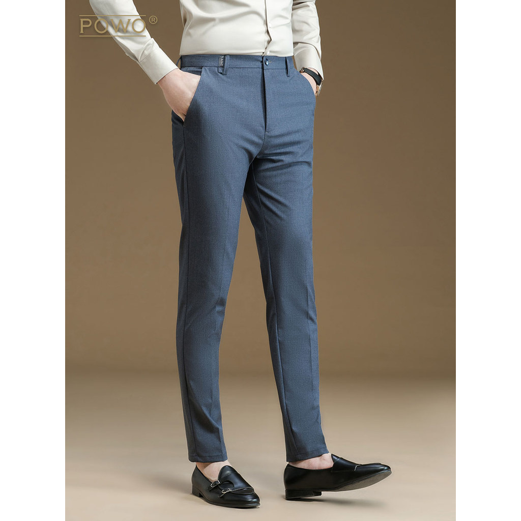 Calças masculinas versão coreana na moda terno calças fino-ajuste negócios Formal Wear All-match não-ferro calças casuai