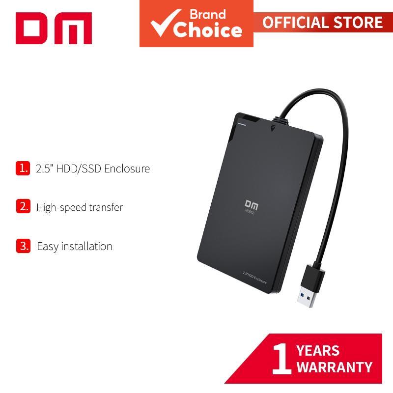 Carcaça para HD externo de 2,5 SATA para USB 3.2 DM HD012 – sem ferramentas, hot plug, suporta até 2TB