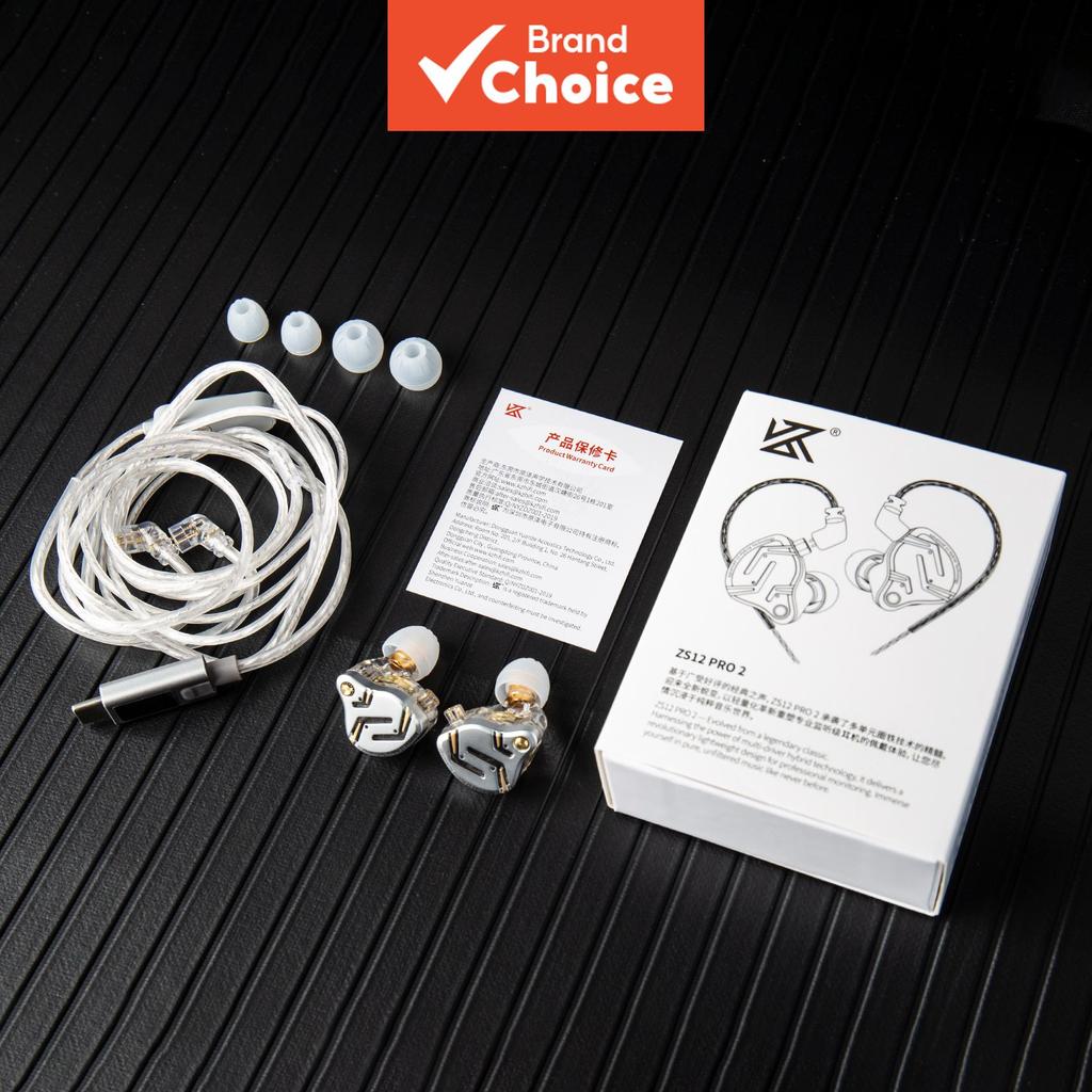 KZ ZS12 PRO 2 Fones De Ouvido Intra-Auriculares Monitor HiFi Clarity Sound Imersive Bass 5BA 1d 6 Driver Híbrido Para Jo