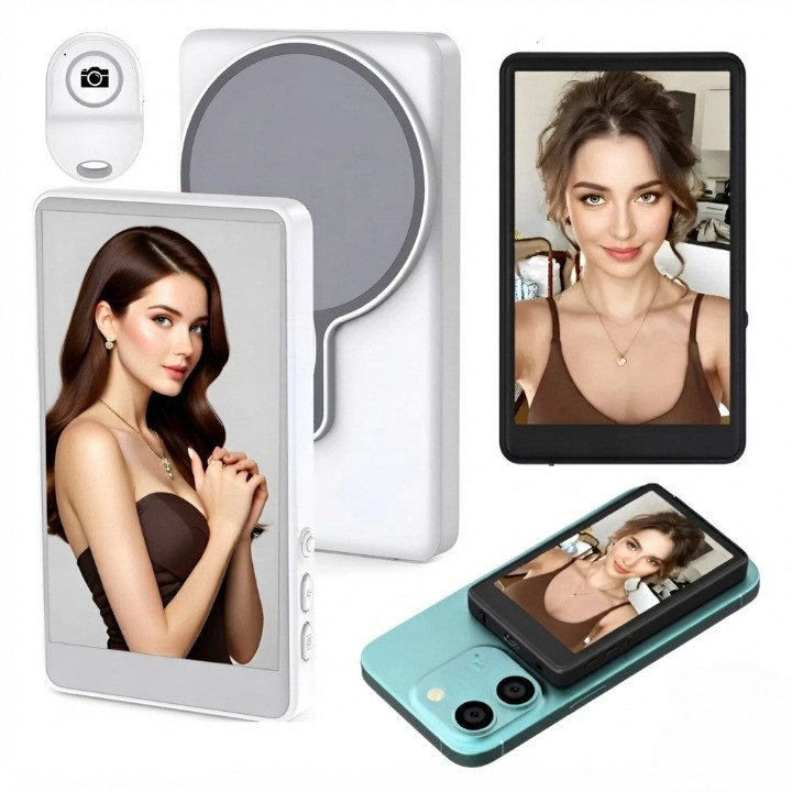 Tela Magnética para Celular Monitor Selfie Sem Fio 4 Polegadas para Vlog Lives e Gravações Dibea