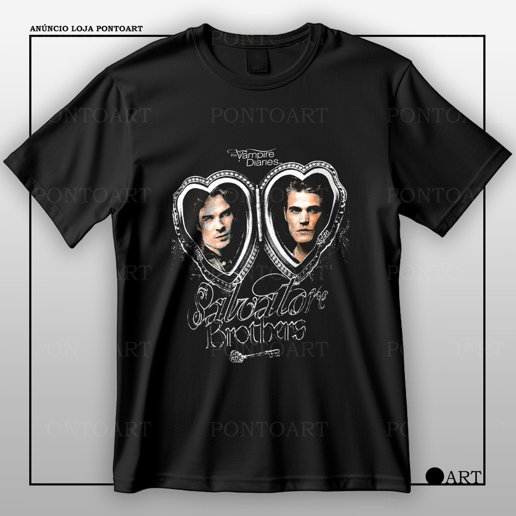 Camiseta Salvatore Brothers The Vampire Diaries Série Diário Do Vampiro Camisa 100% Algodão