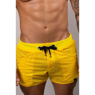 Short Fit Masculino em Tela Open Moda Masculina Verão Praia Casual Confortável