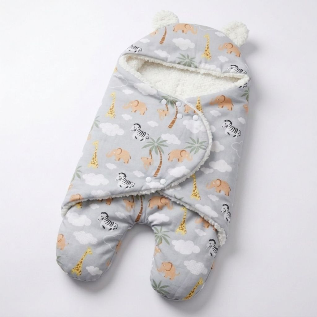 Saco de Dormir Bebê Sherpa 65x30cm Micropercal 200 Fios Quentinho com Botão — imagem 2 de 2