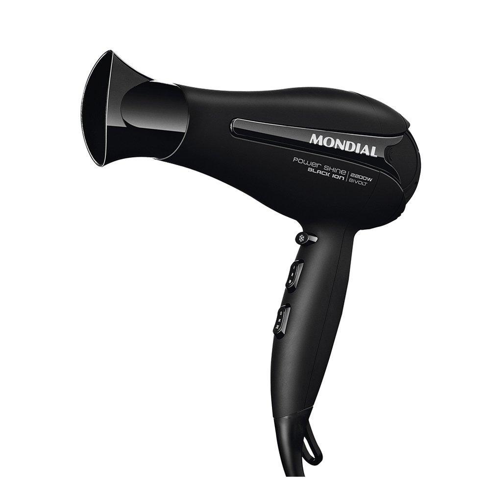 Secador Mondial SC-13-BI - Tourmaline Íon, 2 Velocidades, 3 Temperaturas, 2200W, Preto Bivolt