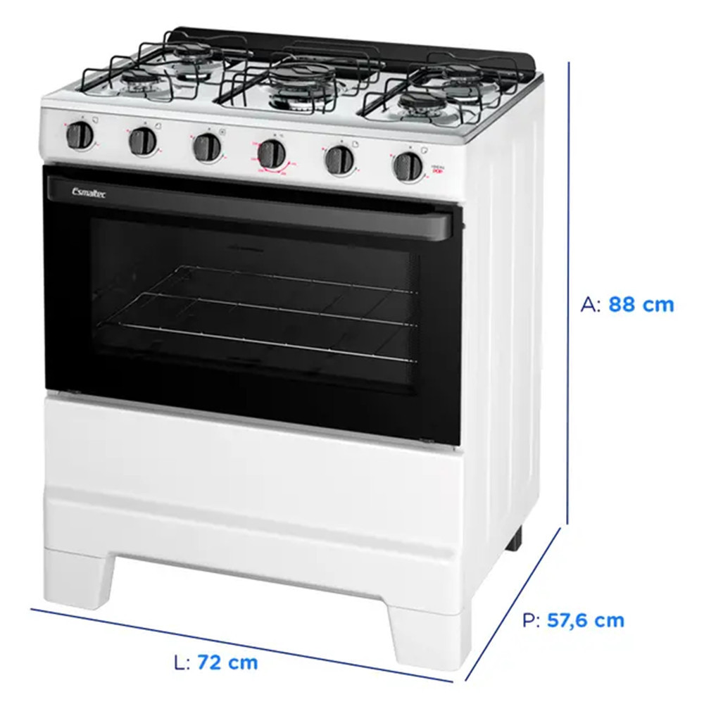 Fogão Esmaltec Ideal Pop 5 Bocas Manual Mesa Aço Inox · foto 2