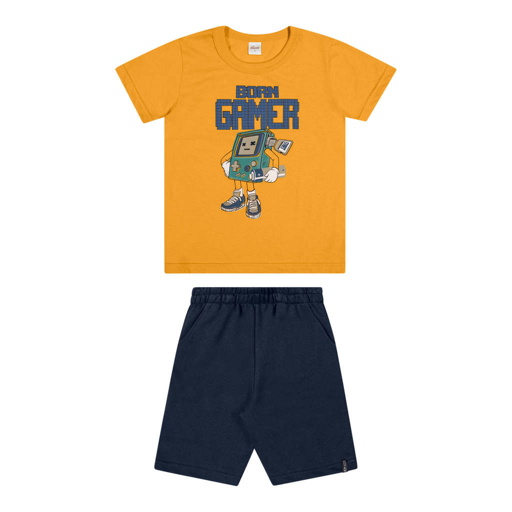 Conjunto Infantil Menino Gamer Elian Amarelo