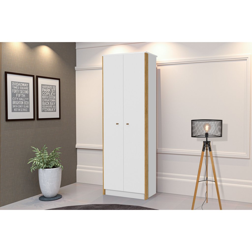 Armário para Escritório Alto 2 Portas Office Branco/Freijó