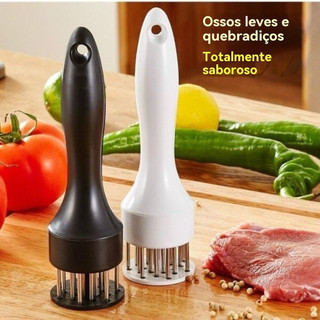 Amaciador de Carne em Aço Inoxidável para Cozinha, Martelo para Bife, Ferramenta para Remover a Pele da Carne, Amaciador