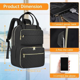 Mochila para Almoço NUBILY, 39,62 cm, Mochila Aprovada para Viagens Aéreas com Abertura para Fone de Ouvido