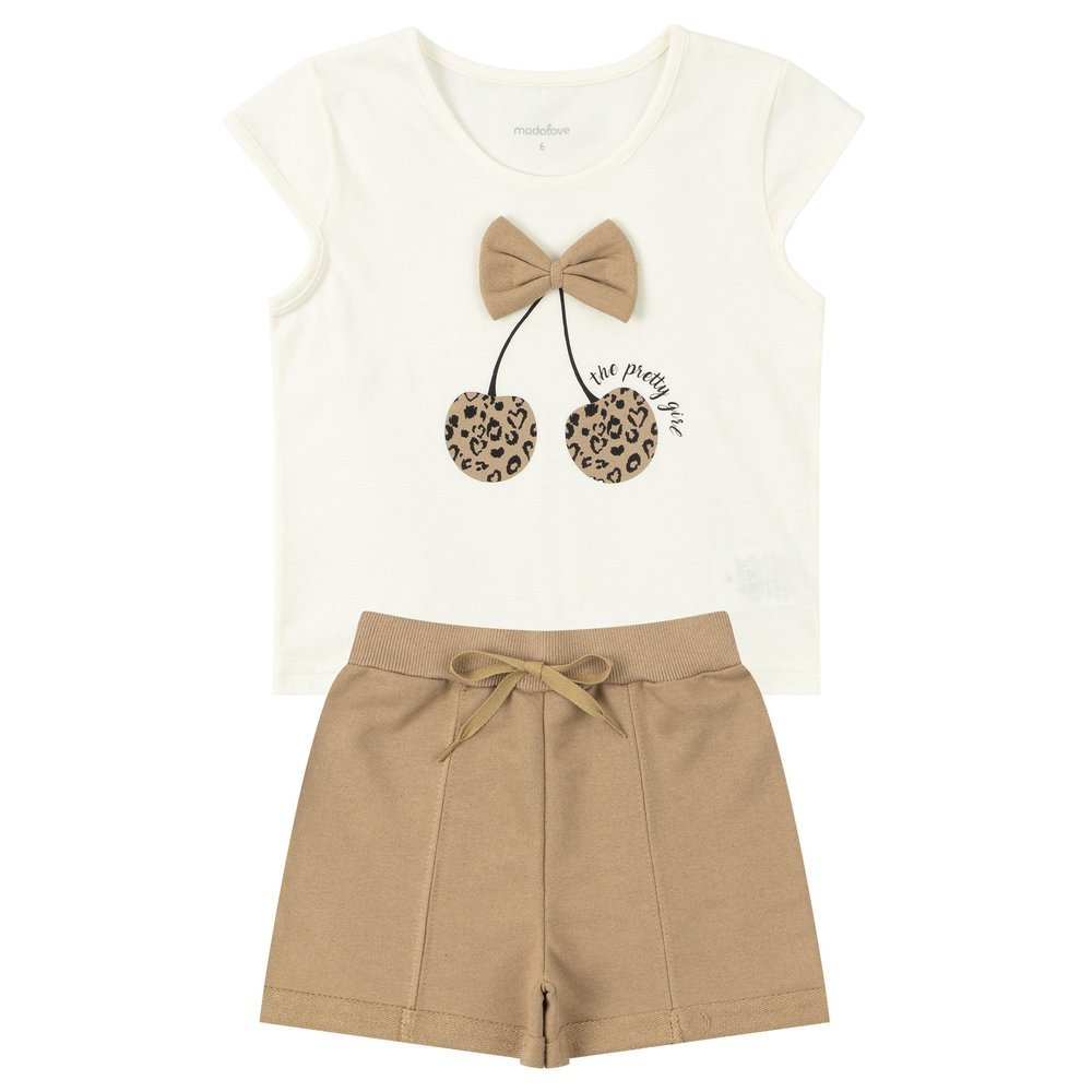 Conjunto Infantil Feminino Meia Malha/Moletinho Pretty Girl - Moda Love