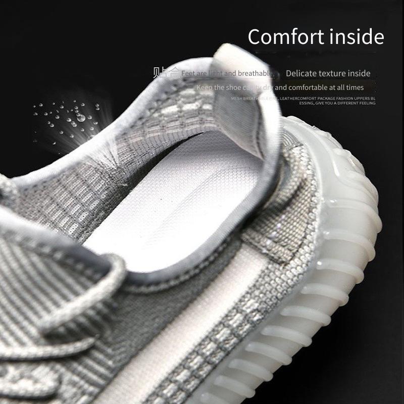 Sapatos De Coco Unissex Respiráveis De Tamanho Grande , Básico , Versátil , Malha Voadora , Esportes , Tênis Casuais Par — imagem 2 de 2