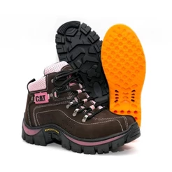 Bota Coturno Caterpillar Feminino Couro Legitimo Palmilha em Gel GREENGRIFS