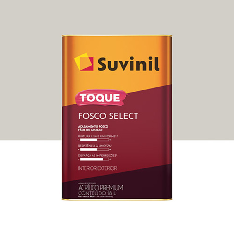 Tinta Fosca Lavável 18L Toque Fosco Suvinil Acrílica Alta Durabilidade Resistência à Limpeza 130m² — imagem 2 de 2