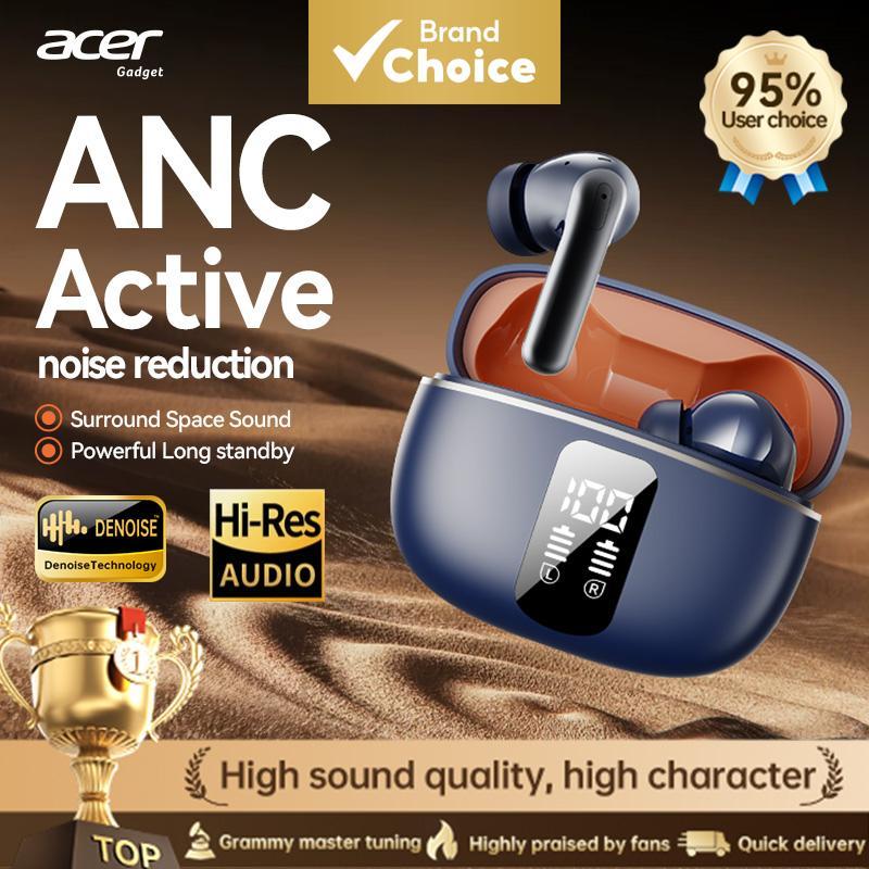 Fones de ouvido Acer OHR640 com microfone, fones Bluetooth com cancelamento de ruído ativo (ANC), fones de ouvido sem
