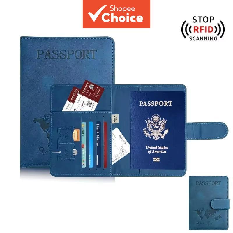Imagem Carteira Porta-Passaporte Para Viagem , Capa Essencial Mulheres E Homens , Acessórios De Com Bloqueio De RFID
