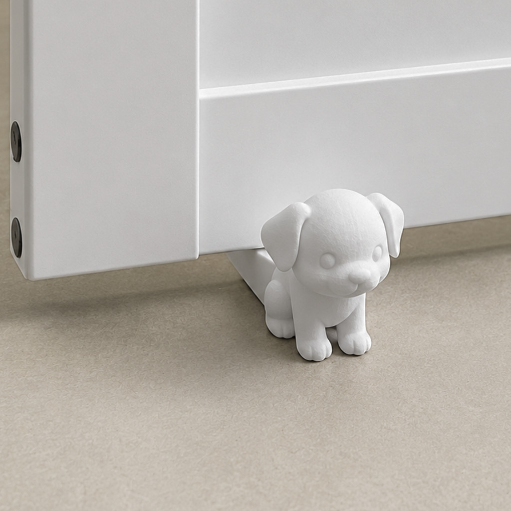 Kit Trava de Porta Gatinho e Cachorrinho Peso de Porta Calço Decorativo Antibatida