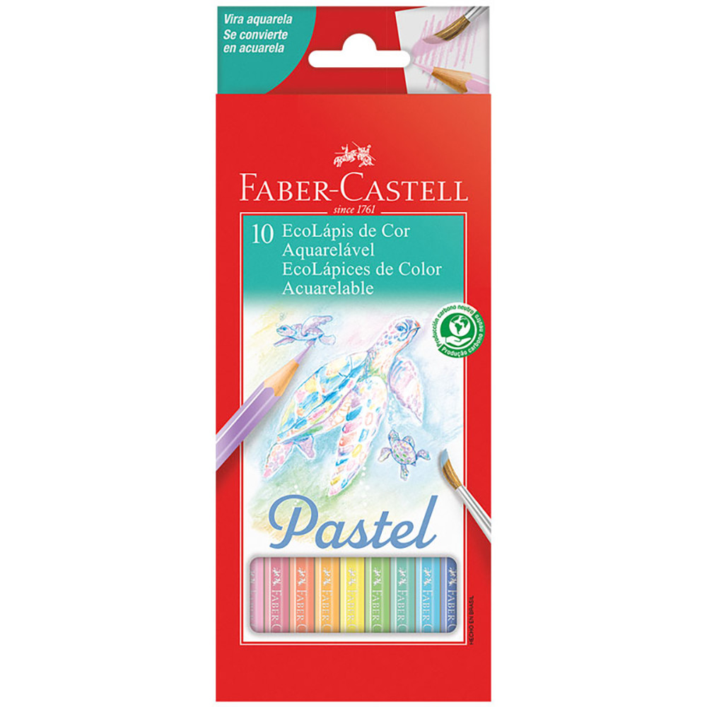 Lápis de cor 10 cores aquarelável Pastel 120210P.\116152 Faber-Castell