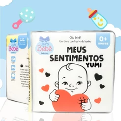 Livro De Banho Para Bebês Contrastes Fofos Interativo Meus Sentimentos Montessori