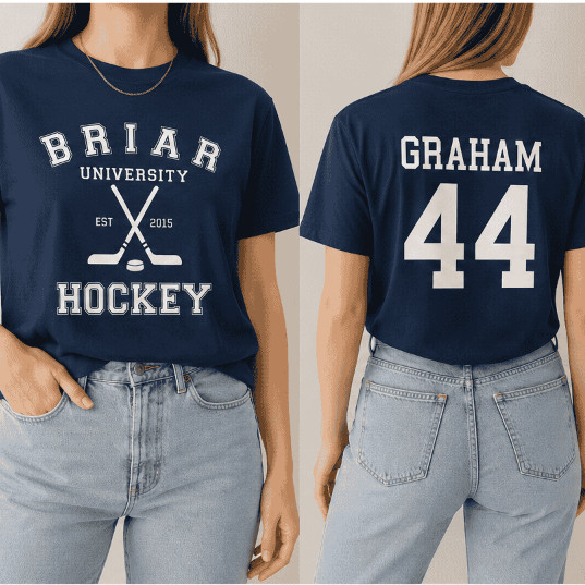 Blusa Briar Hockey Gola Redonda Camiseta 100% Algodão Unissex Amores Improvaveis Off Campus Serie Graham Logan Tucker