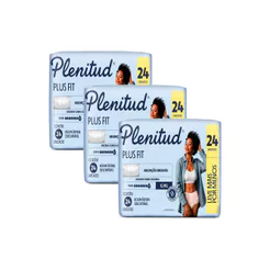 Kit 3 Roupa Íntima Plenitud Plus Fit Tamanho G/XG com 24 Unidades Leve Mais Por Menos