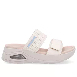 Tamanco Salto Plataforma Couro Branco Marfim Fecho-Flex