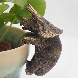 Figuras Vintage de Triceratops para Enfeitar Vasos, Estátua de Triceratops em Resina para Pendurar como Decoração de Vas