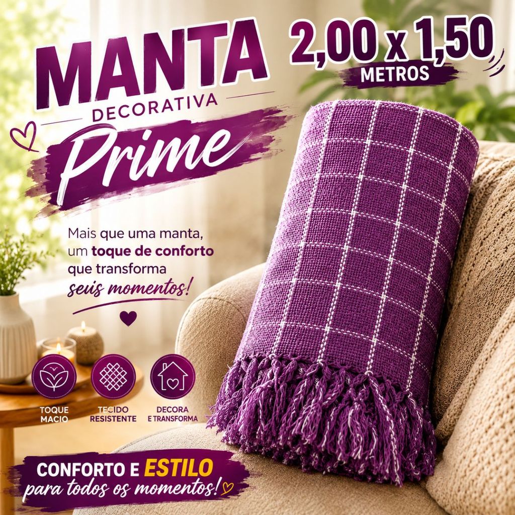 Manta de Sofá 2,00 x 1,50m Protetora – Proteja seu Estofado com Estilo, Conforto e Praticidade no Dia a Dia