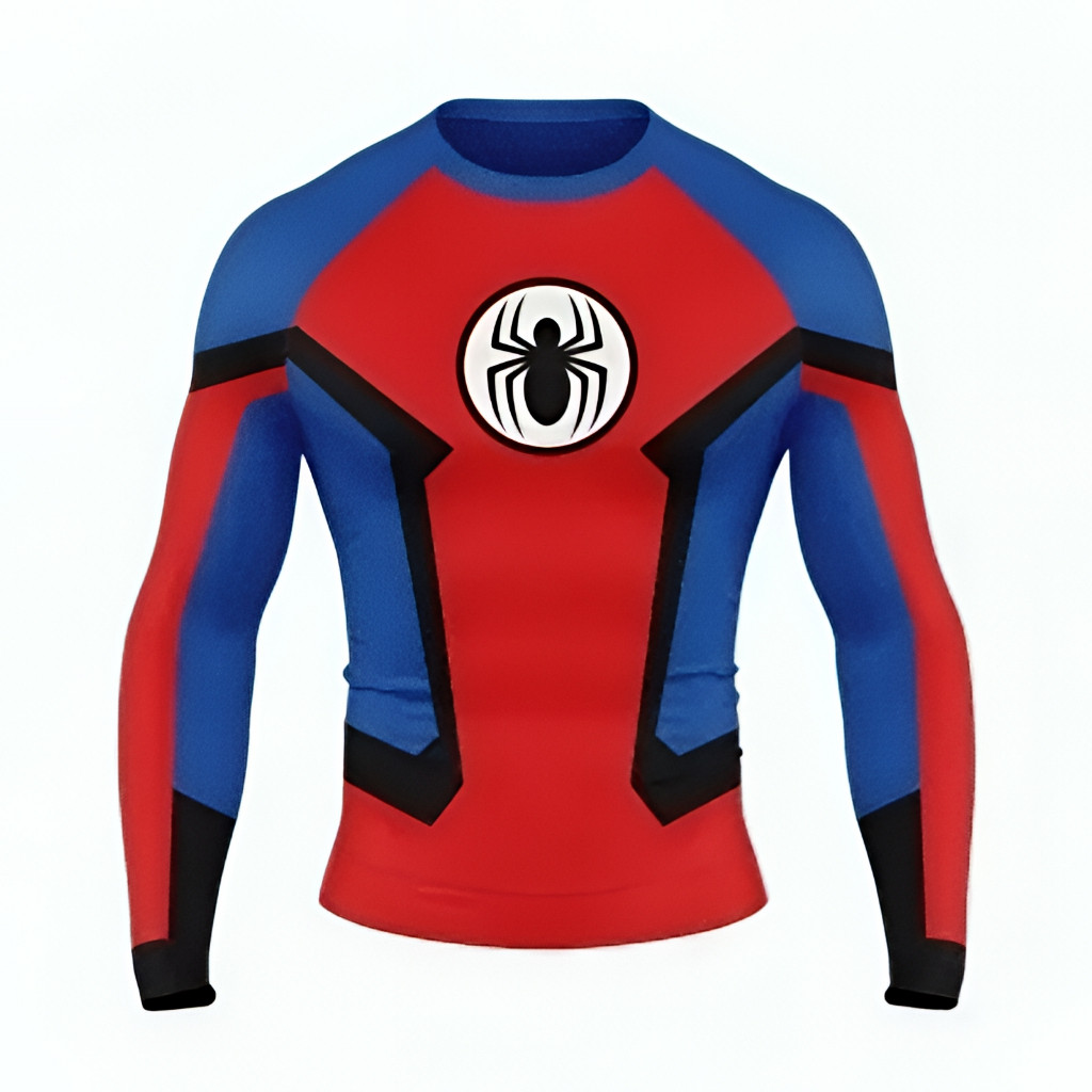 Camisa De Compressão De Manga Comprida Do Homem Aranha Animado Masculina Secagem Rápida Academia Corrida Treino Esportes