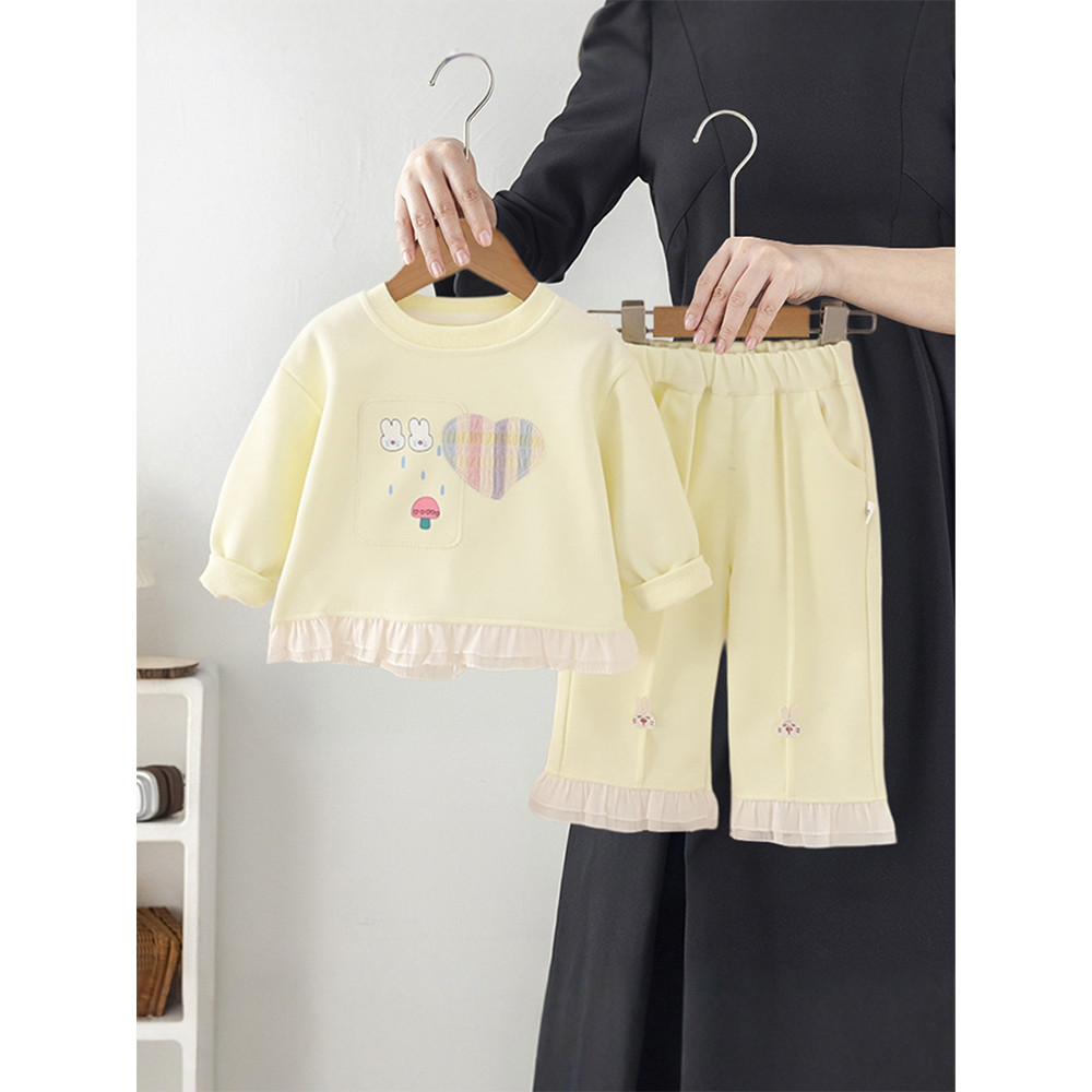 Meninas primavera outono ternos 2026 novo estilo moda crianças roupas meninas bebê Super bonito usar menina bebê roupas