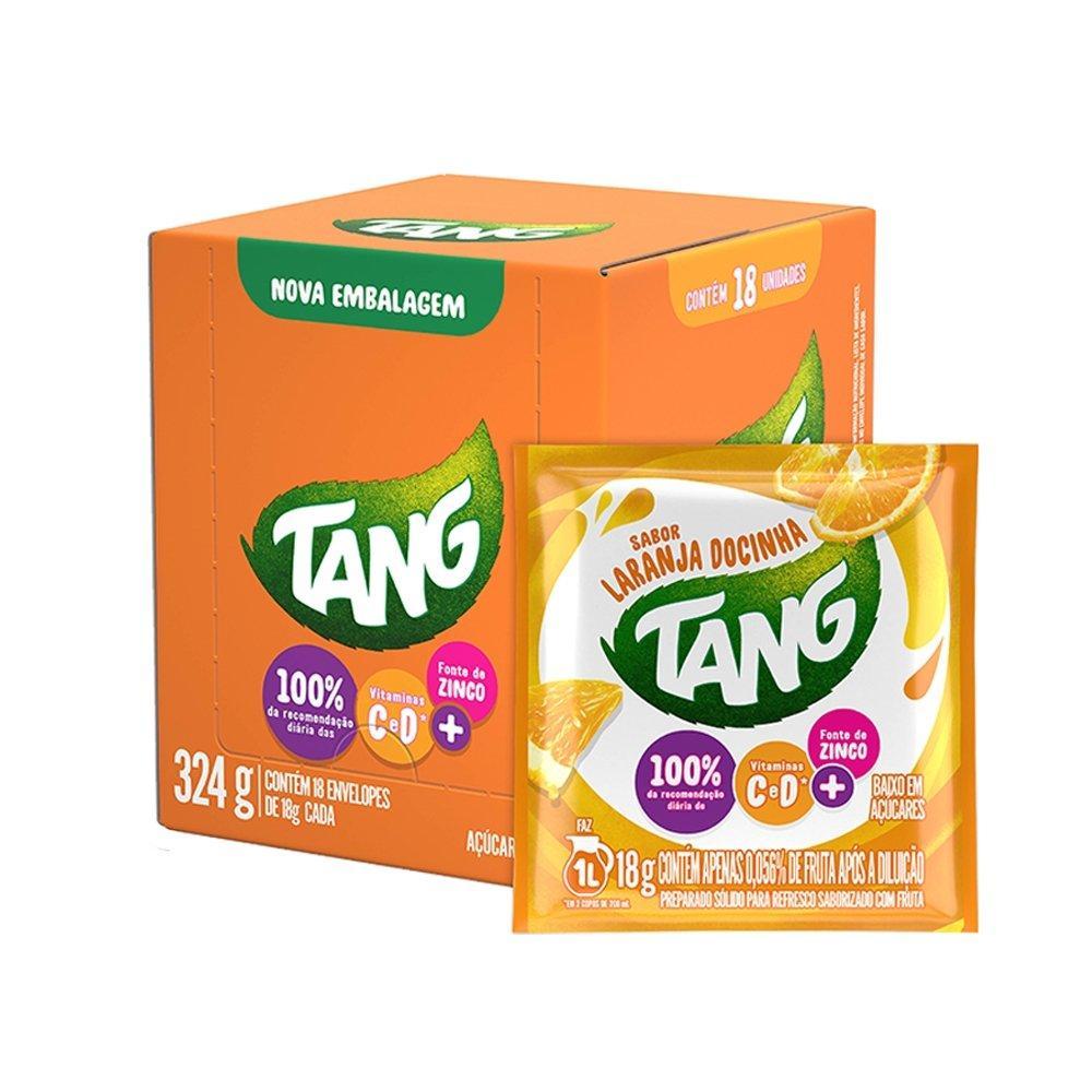 Refresco em Pó Tang Laranja Docinha 18g - Caixa com 18 Unidades