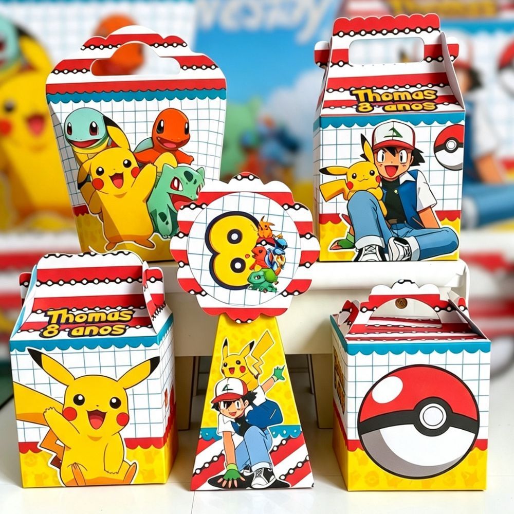 Kit Festa Caixinhas POKEMON  lembrancinhas personalizadas para aniversario infantil decoração mimos
