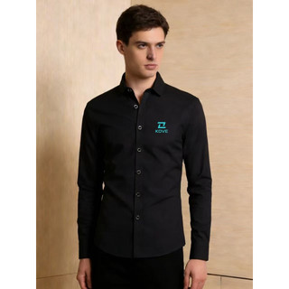 Camisas masculinas casuais de manga comprida de alta qualidade, camisas de manga comprida estampadas KOVE, camisas de ma